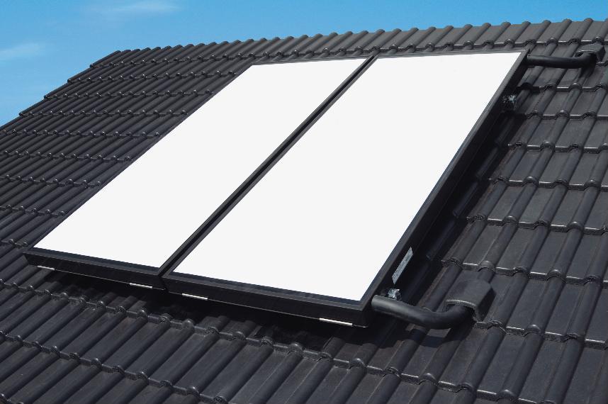 Плоские солнечные коллекторы на крыше